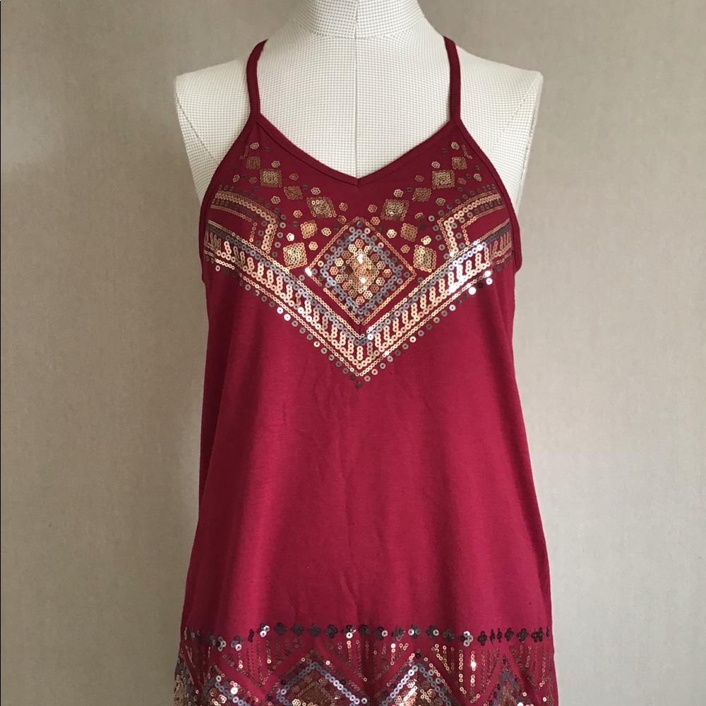 No Boundaries Maroon tank top //S//